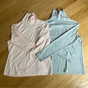 🌸🩶 🐢lot of TWO SUPIMA Cotton Turtleneck Long Sleeve tops -soft fabric